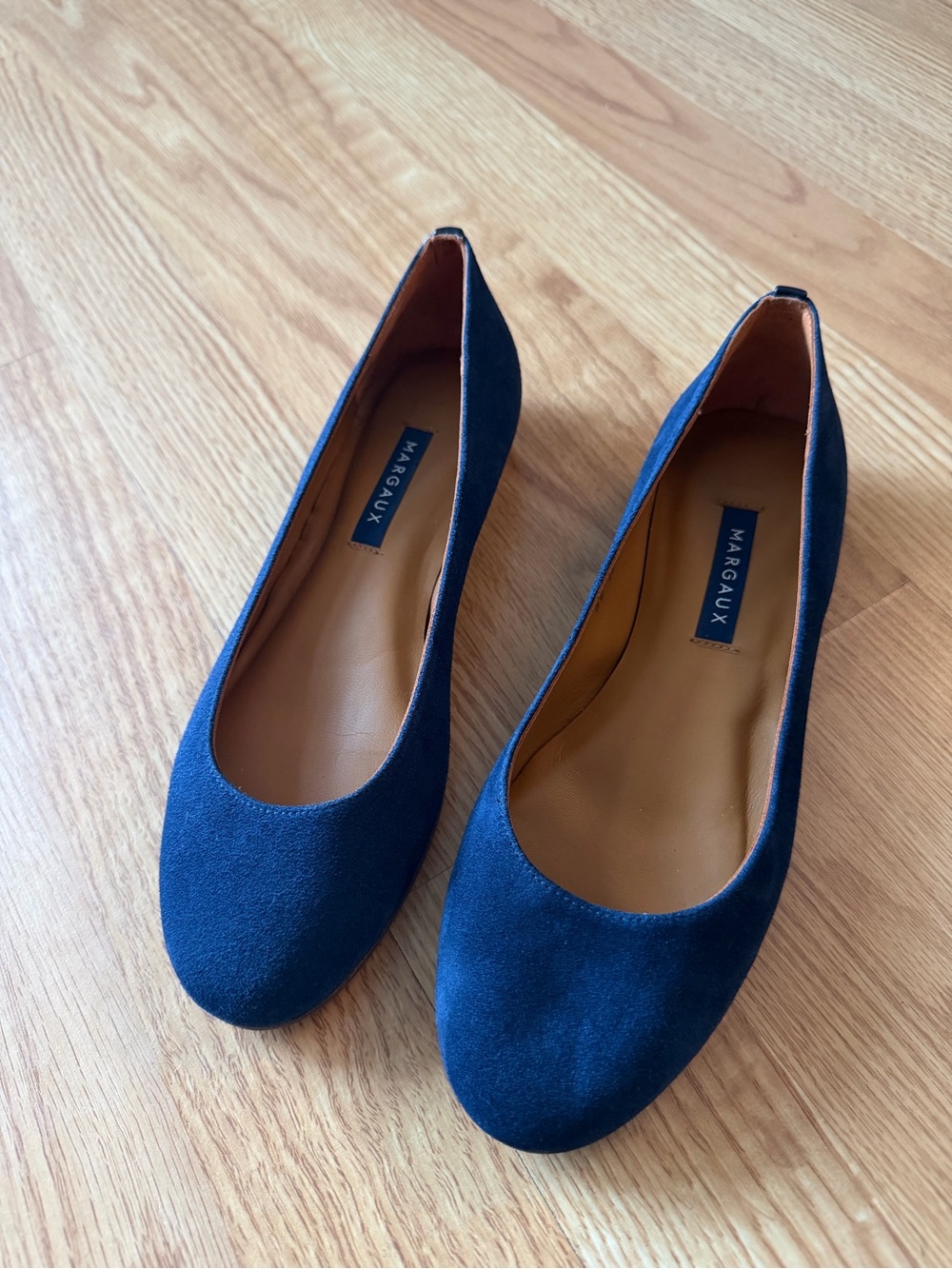 Margaux Navy Suede Ballet Flats